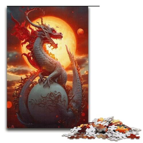 Puzzle für Erwachsene, 1000 Teile, Brave Dragon, Puzzle für Erwachsene, Papppuzzle, Spielzeug, Wanddekoration, 14,96 x 10,24 Zoll von WGLINGX
