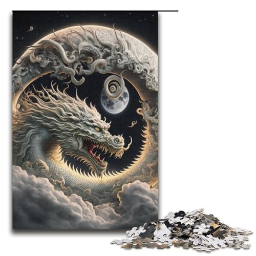 Puzzle für Erwachsene, 1000 Teile, Brave Dragon, anspruchsvolles Spiel, 38 x 26 cm von WGLINGX