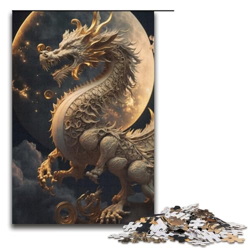 Puzzle für Erwachsene, 1000 Teile, Brave Dragon, anspruchsvolles Spiel, 38 x 26 cm von WGLINGX