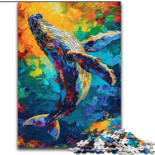 Puzzle für Erwachsene, 1000 Teile, Buckelwal, 1000 Teile, Puzzle für Erwachsene, Lernspiel, Herausforderungsspielzeug (Größe 26x38cm) von WGLINGX