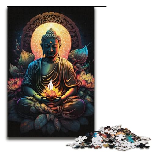 Puzzle für Erwachsene, 1000 Teile, Buddha-Statuen, Puzzle – anspruchsvolles Spiel, 38 x 26 cm von WGLINGX
