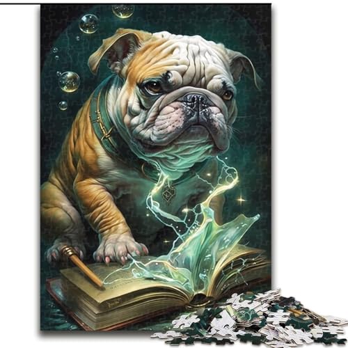 Puzzle für Erwachsene, 1000 Teile, Bulldogge, 1000-teiliges Puzzle für Erwachsene, Lernspiel, Herausforderungsspielzeug (Größe 26x38cm) von WGLINGX
