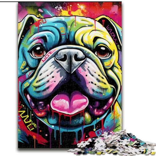 Puzzle für Erwachsene, 1000 Teile, Bulldogge, unmögliches Puzzle für Erwachsene, Kinder ab 14 Jahren (Größe 50x75cm) von WGLINGX