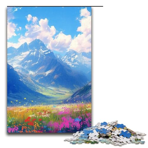 Puzzle für Erwachsene, 1000 Teile, Bunte Berge, Spielzeug, Lernspiele, Stressabbau, Analyse und Logik (Größe 50 x 75 cm) von WGLINGX