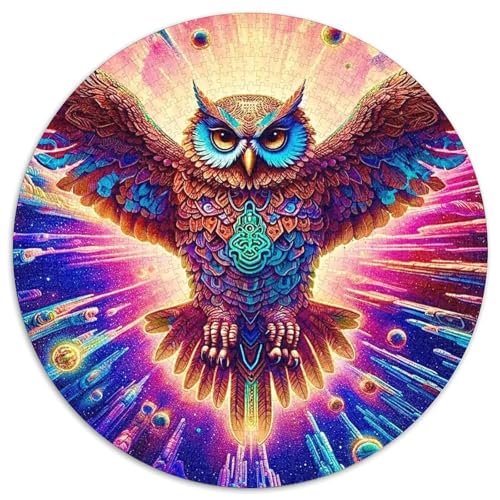 Puzzle für Erwachsene, 1000 Teile, Bunte Eulen, Puzzles für Erwachsene, anspruchsvolles Denkspiel, Familienaktivität, Heimdekoration, (67,5 x 67,5 cm) von WGLINGX