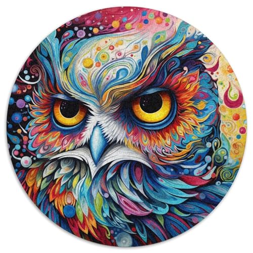 Puzzle für Erwachsene, 1000 Teile, Bunte Eulen-Puzzles aus Pappe, Spielzeug, Geschenk, pädagogisches, intellektuelles, entspannendes Familienspiel (67,5 x 67,5 cm) von WGLINGX