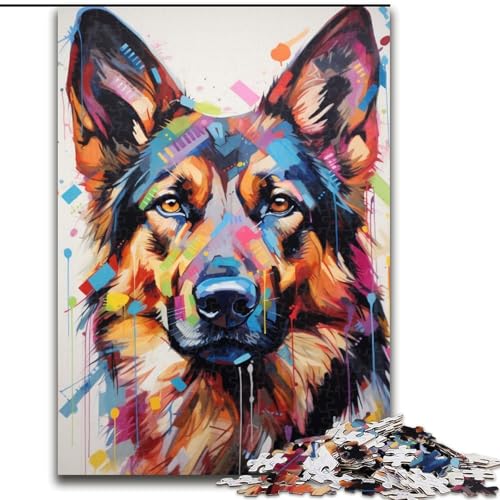 Puzzle für Erwachsene, 1000 Teile, Bunte Hunde, Holzpuzzle, DIY-Heimdekoration, Denkspiel für Teenager (Größe 50x75cm) von WGLINGX