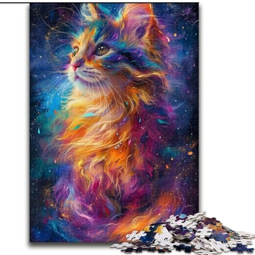 Puzzle für Erwachsene, 1000 Teile, Bunte Katzen, 1000-teiliges Puzzle, unmögliche Herausforderung, Spielzeug für Teenager (Größe 26x38cm) von WGLINGX