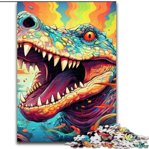 Puzzle für Erwachsene, 1000 Teile, Bunte Krokodile, Holzpuzzle, anspruchsvolles Denkspiel für Teenager, Familienspaß, DIY-Heimdekor-Geschenk (Größe 50x75cm) von WGLINGX
