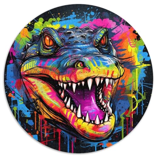 Puzzle für Erwachsene, 1000 Teile, Bunte Krokodile, Karton-Puzzle, Spielzeug, Geschenk, pädagogisches, intellektuelles, entspannendes Familienspiel (67,5 x 67,5 cm) von WGLINGX