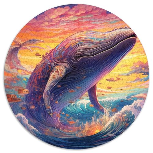 Puzzle für Erwachsene, 1000 Teile, Bunte Wal-Puzzles aus Pappe mit interaktivem Familienspiel, Kinder ab 14 Jahren (67,5 x 67,5 cm) von WGLINGX