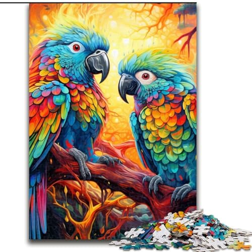 Puzzle für Erwachsene, 1000 Teile, Bunter Papagei, 1000-teiliges Puzzle, Schwierigkeitsgrad: Anfänger, ideal als Geburtstags (Größe: 26x38cm) von WGLINGX