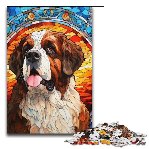 Puzzle für Erwachsene, 1000 Teile, Buntglas-Hundespielzeug, Denkspiel, jedes Teil ist einzigartig – anspruchsvolles Familienspiel, 37,6 x 26,9 cm Puzzle für Erwachsene, 1000 Teile, Buntglas-Hundespielzeug, Denkspiel, jedes Teil ist einzigartig – anspruchsvolles Familienspiel, 37,6 x 26,9 cm von WGLINGX