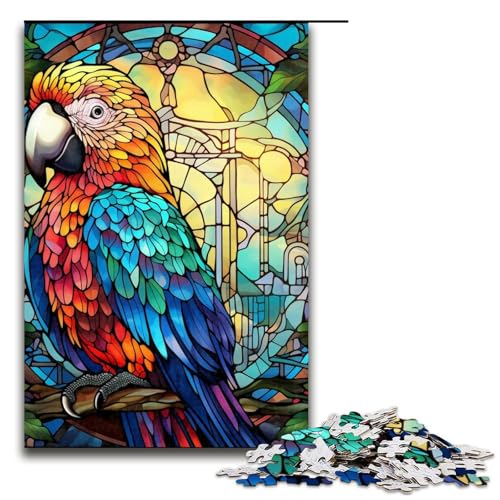 Puzzle für Erwachsene, 1000 Teile, Buntglas-Papagei, das Puzzle, Weihnachtswunschliste mit Weihnachtsmann, 19,69 x 29,53 Zoll Puzzle für Erwachsene, 1000 Teile, Buntglas-Papagei, das Puzzle, Weihnachtswunschliste mit Weihnachtsmann, 19,69 x 29,53 Zoll von WGLINGX