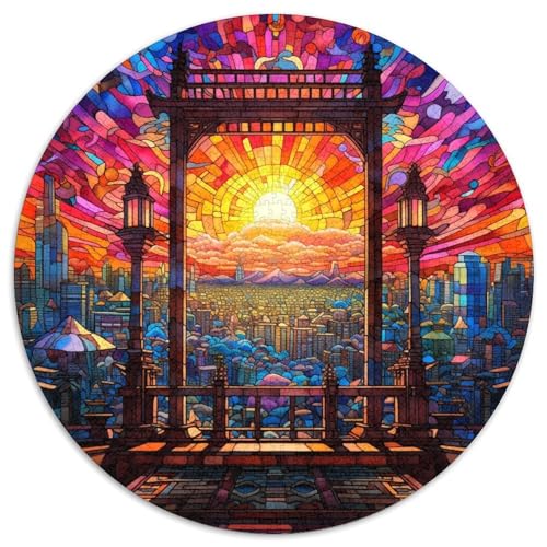 Puzzle für Erwachsene, 1000 Teile, Buntglas-Puzzle aus Tokio, Kartonpuzzle mit interaktivem Familienspiel, Kinder ab 14 Jahren (67,5 x 67,5 cm) von WGLINGX