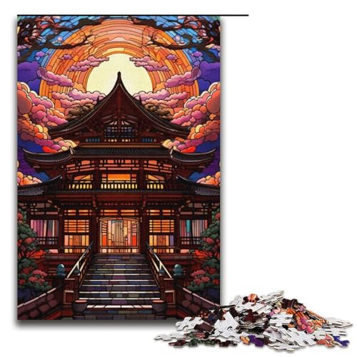 Puzzle für Erwachsene, 1000 Teile, Buntglasturm-Puzzle für Erwachsene, Kartonpuzzle, lustiges Geschenk, 14,96 x 10,24 Zoll von WGLINGX