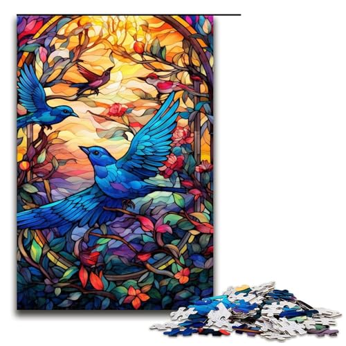 Puzzle für Erwachsene, 1000 Teile, Buntglasvogel-Spielzeug, Denkspiel, jedes Teil ist einzigartig – anspruchsvolles, unterhaltsames Familienspiel, 50 x 75 cm Puzzle für Erwachsene, 1000 Teile, Buntglasvogel-Spielzeug, Denkspiel, jedes Teil ist einzigartig – anspruchsvolles, unterhaltsames Familienspiel, 50 x 75 cm von WGLINGX