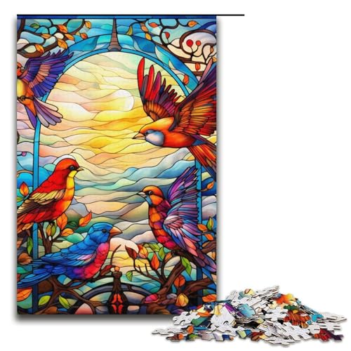 Puzzle für Erwachsene, 1000 Teile, Buntglasvogel-Spielzeug, Denkspiel, jedes Teil ist einzigartig – anspruchsvolles Familienspaßspiel, 38,1 x 26,9 cm Puzzle für Erwachsene, 1000 Teile, Buntglasvogel-Spielzeug, Denkspiel, jedes Teil ist einzigartig – anspruchsvolles Familienspaßspiel, 38,1 x 26,9 cm von WGLINGX