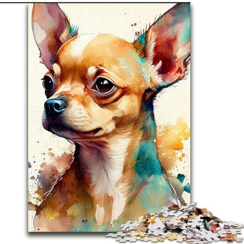 Puzzle für Erwachsene, 1000 Teile, Chihuahua, Aquarell, Tier, Papppuzzle, Geburtstage, Weihnachten, Halloween, Thanksgiving, Ostern, Größe 26x38cm Puzzle für Erwachsene, 1000 Teile, Chihuahua, Aquarell, Tier, Papppuzzle, Geburtstage, Weihnachten, Halloween, Thanksgiving, Ostern, Größe 26x38cm von WGLINGX