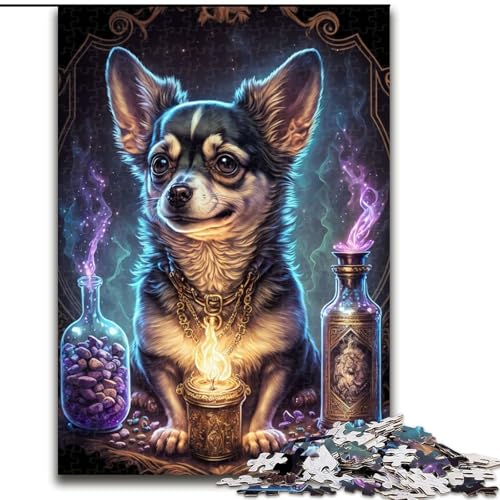 Puzzle für Erwachsene, 1000 Teile, Chihuahua-Hund, Puzzle für Erwachsene, anspruchsvolles Denkspiel für Teenager, perfekt als Heimdekoration oder Geschenk, Größe 26x38cm von WGLINGX