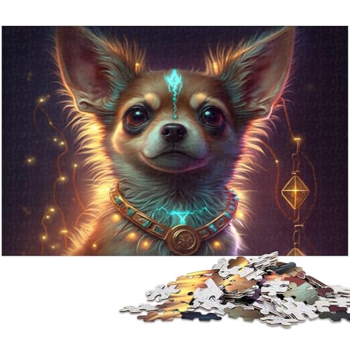 Puzzle für Erwachsene, 1000 Teile, Chihuahua-Puzzle, Spielzeug, Weihnachtspuzzle, Geschenke, Größe 38 x 26 cm von WGLINGX