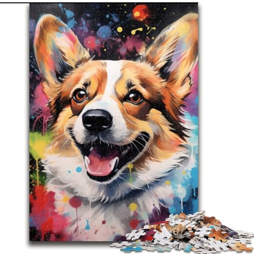 Puzzle für Erwachsene, 1000 Teile, Corgi-Puzzle aus Pappe, pädagogisches und unterhaltsames Indoor-Spiel zur Heimdekoration (Größe 26x38cm) von WGLINGX