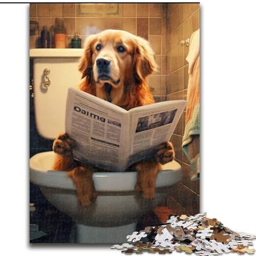 Puzzle für Erwachsene, 1000 Teile, Corgi liest Zeitung, 1000-teiliges Puzzle, unmögliche Herausforderung, Spielzeug für Teenager (Größe 26x38cm) von WGLINGX