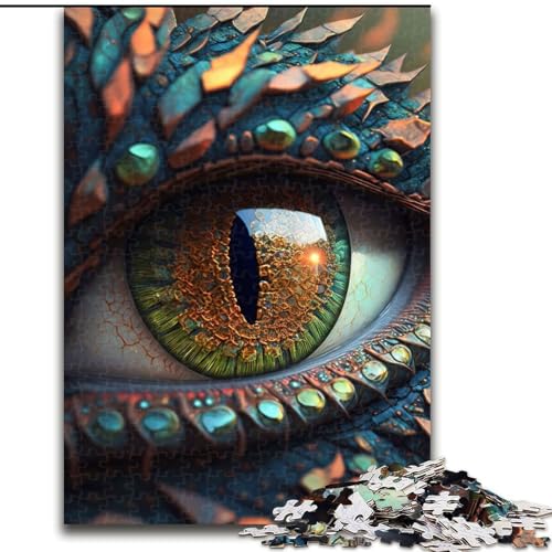 Puzzle für Erwachsene, 1000 Teile, Deluxe-Puzzle mit Drachenauge, Holzpuzzle, Geburtstage, Weihnachten, Halloween, Thanksgiving, Ostern, Größe 26x38cm Puzzle für Erwachsene, 1000 Teile, Deluxe-Puzzle mit Drachenauge, Holzpuzzle, Geburtstage, Weihnachten, Halloween, Thanksgiving, Ostern, Größe 26x38cm von WGLINGX