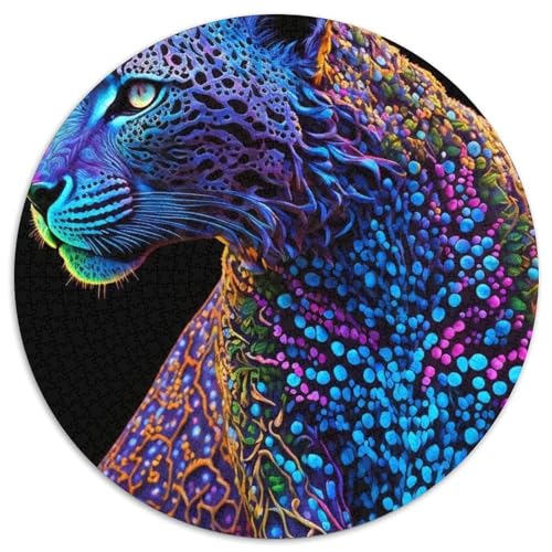 Puzzle für Erwachsene, 1000 Teile, Der Bunte Leopard, Papppuzzle, Spielzeug, Geschenk, pädagogisches, intellektuelles, entspannendes Familienspiel (67,5 x 67,5 cm) von WGLINGX