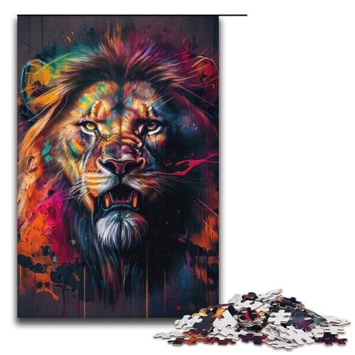 Puzzle für Erwachsene, 1000 Teile, Der stolze Löwe, anspruchsvolles Spielspielzeug für die Heimdekoration (Größe 38 x 26 cm) von WGLINGX