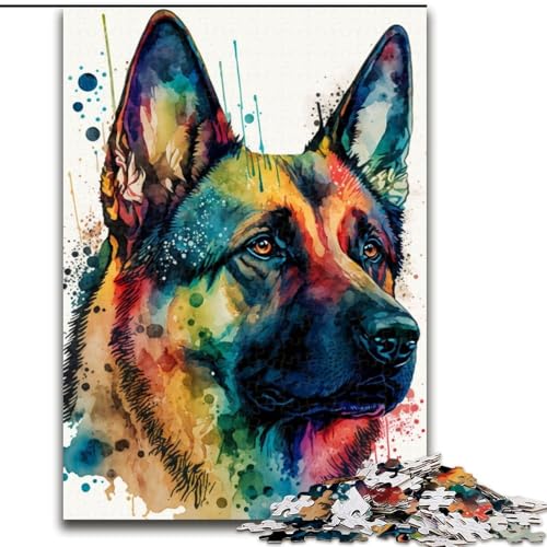 Puzzle für Erwachsene, 1000 Teile, Deutscher Schäferhund, Holzpuzzle, Geburtstage, Weihnachten, Halloween, Erntedankfest, Ostern, Größe 50x75cm Puzzle für Erwachsene, 1000 Teile, Deutscher Schäferhund, Holzpuzzle, Geburtstage, Weihnachten, Halloween, Erntedankfest, Ostern, Größe 50x75cm von WGLINGX