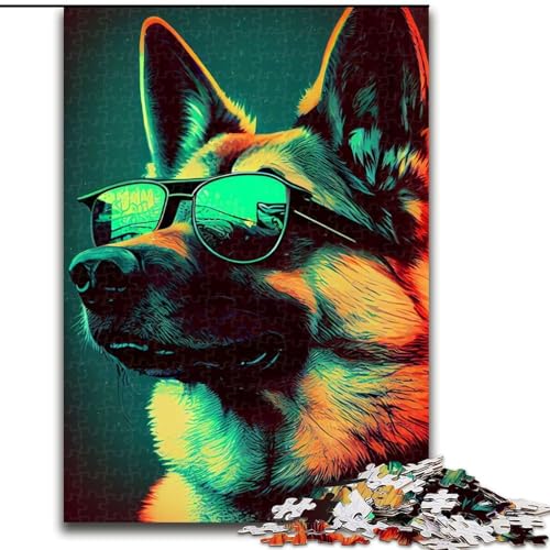 Puzzle für Erwachsene, 1000 Teile, Deutscher Schäferhund, Retro-Holzpuzzle, Geburtstage, Weihnachten, Halloween, Erntedankfest, Ostern, Größe 26x38cm Puzzle für Erwachsene, 1000 Teile, Deutscher Schäferhund, Retro-Holzpuzzle, Geburtstage, Weihnachten, Halloween, Erntedankfest, Ostern, Größe 26x38cm von WGLINGX
