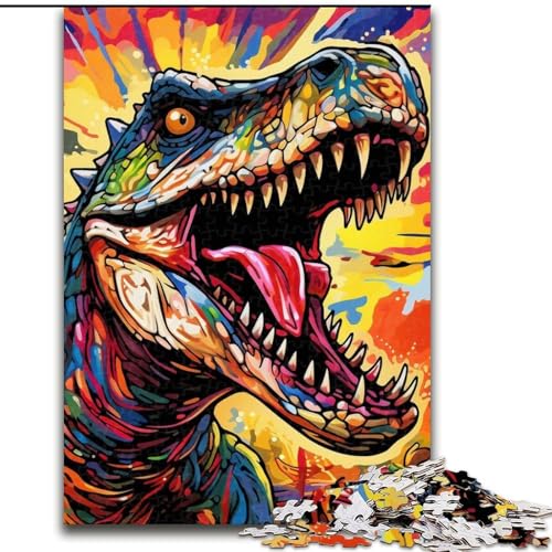 Puzzle für Erwachsene, 1000 Teile, Dinosaurier-Kunst-Puzzle, 1000 Teile, anspruchsvolles Denkspiel für Teenager und Familien (Größe 26x38cm) von WGLINGX
