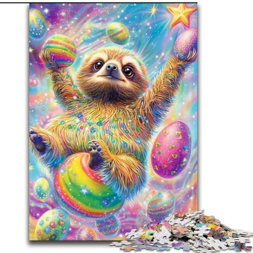 Puzzle für Erwachsene, 1000 Teile, Donut-Faultier, Puzzle für Erwachsene, 1000 Teile, für Teenager, Familien-Lernspiele, Heimdekoration, Geschenk (Größe 26x38cm) von WGLINGX