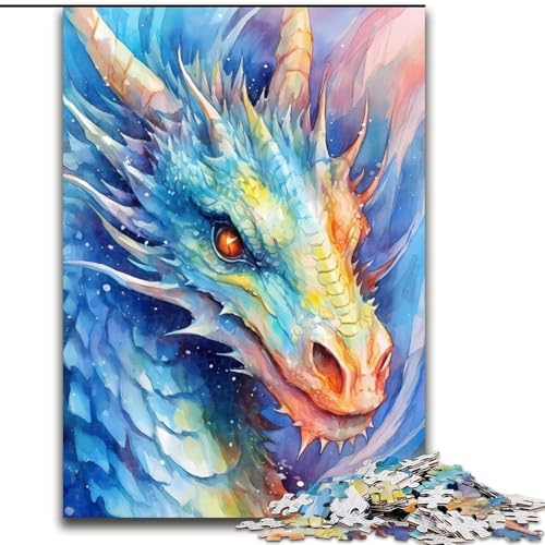 Puzzle für Erwachsene, 1000 Teile, Drachen-Aquarell, Holzpuzzle, Geburtstage, Weihnachten, Halloween, Thanksgiving, Ostern, Größe 50x75cm Puzzle für Erwachsene, 1000 Teile, Drachen-Aquarell, Holzpuzzle, Geburtstage, Weihnachten, Halloween, Thanksgiving, Ostern, Größe 50x75cm von WGLINGX