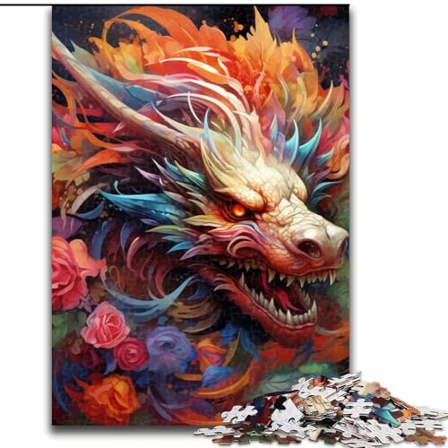 Puzzle für Erwachsene, 1000 Teile, Drachen-Puzzle aus Pappe, pädagogisches und unterhaltsames Indoor-Spiel zur Heimdekoration (Größe 26x38cm) von WGLINGX