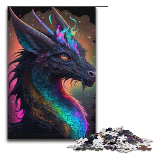 Puzzle für Erwachsene, 1000 Teile, Drachenspielzeug, Denkspiel, Spaß bei Aktivitäten zu Hause, Geburtstagsgeschenk, Reisegeschenk (Größe 38 x 26 cm) von WGLINGX