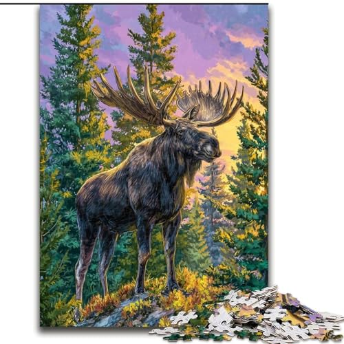 Puzzle für Erwachsene, 1000 Teile, Dschungel-Elch, 1000-teilige Puzzles für Erwachsene für Jugendliche ab 14 Jahren, Heimdekoration (Größe 26x38cm) von WGLINGX
