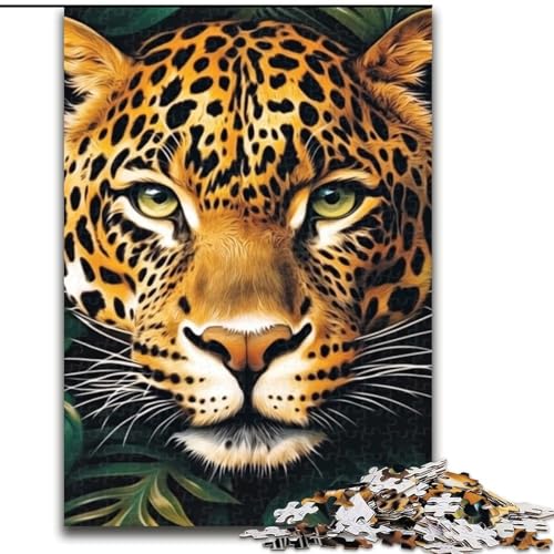 Puzzle für Erwachsene, 1000 Teile, Dschungel-Gepard, Holzpuzzle, interaktives Familienspiel, geeignet für Kinder ab 14 Jahren (Größe 50x75cm) von WGLINGX