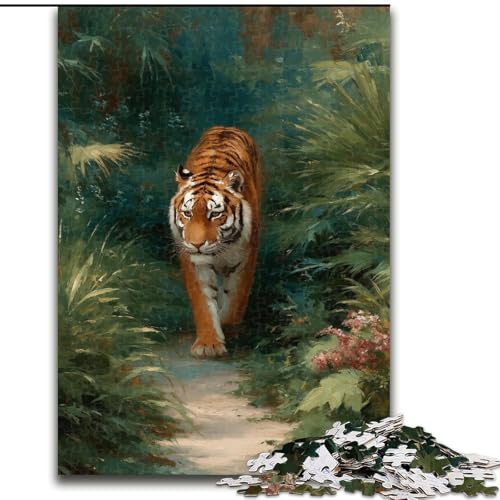 Puzzle für Erwachsene, 1000 Teile, Dschungeltiger, 1000 Teile, Puzzle für Erwachsene, Lernspiel, Herausforderungsspielzeug (Größe 26x38cm) von WGLINGX