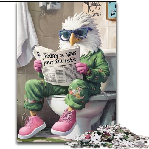 Puzzle für Erwachsene, 1000 Teile, Eagle Go Toilet, Holzpuzzle, anspruchsvolles Denkspiel, Spieleabend für die ganze Familie (Größe 50x75cm) von WGLINGX