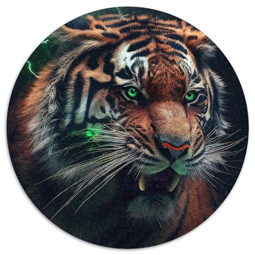 Puzzle für Erwachsene, 1000 Teile, Elemental Lightning Tigers, Karton-Puzzle, Spielzeug, Geschenk, pädagogisches, intellektuelles, entspannendes Familienspiel (67,5 x 67,5 cm) von WGLINGX
