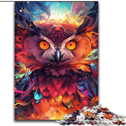 Puzzle für Erwachsene, 1000 Teile, Eule, schwierige Puzzles für Erwachsene für Jugendliche, Lernspiele, Geschenke (Größe 26x38cm) von WGLINGX