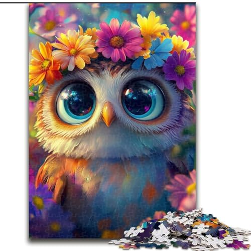 Puzzle für Erwachsene, 1000 Teile, Eulenblumen, anspruchsvolle Puzzles, Spaß für die ganze Familie, Basteln, perfekt für Geburtstage, Feiertage (Größe 26x38cm) von WGLINGX