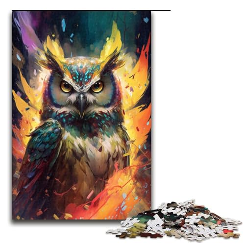 Puzzle für Erwachsene, 1000 Teile, Eulenvogel, Spielzeug, Lernspiele, Stressabbau, Analyse und Logik (Größe 50 x 75 cm) von WGLINGX