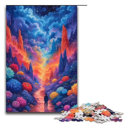 Puzzle für Erwachsene, 1000 Teile, Fantasie, Bunte Straßenpuzzles für Erwachsene, Holzpuzzle, tolle Geschenke zu Weihnachten (Größe 50 x 75 cm) von WGLINGX