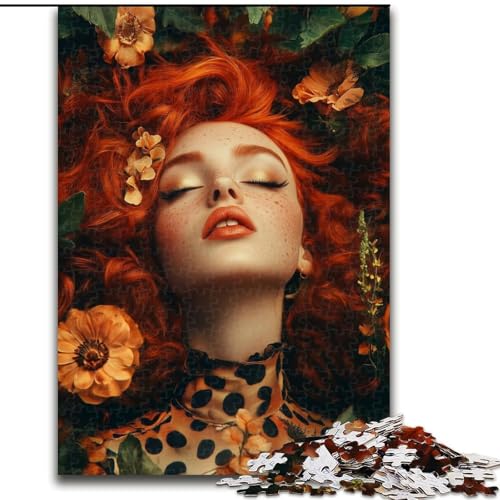 Puzzle für Erwachsene, 1000 Teile, Fantasie-Blumenmädchen, Papppuzzle, Denkspiel für Teenager, Spieleabend mit der Familie (Größe 26x38cm) von WGLINGX