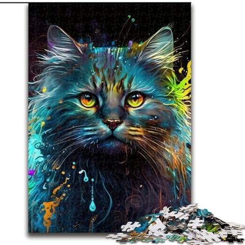 Puzzle für Erwachsene, 1000 Teile, Fantasie-Katze, Kartonpuzzle, pädagogisches und unterhaltsames Indoor-Spiel für die Heimdekoration (Größe 26x38cm) von WGLINGX
