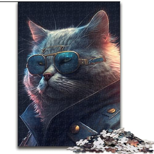 Puzzle für Erwachsene, 1000 Teile, Fantasie-Katze, Unmögliches Puzzle für Erwachsene, Kinder ab 14 Jahren (Größe 26x38cm) von WGLINGX