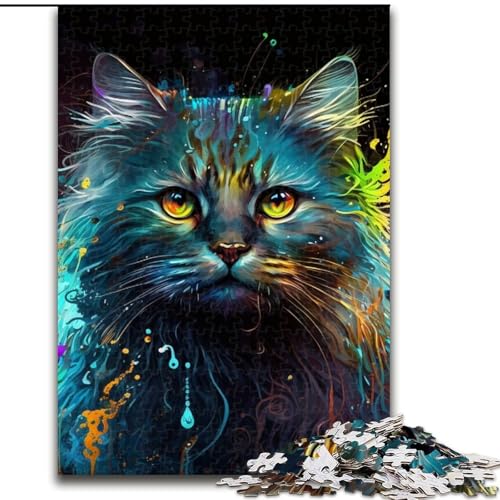 Puzzle für Erwachsene, 1000 Teile, Fantasie-Katzen-Puzzle für Erwachsene, 1000 Teile, geeignet für Geburtstage, Halloween, Thanksgiving, Ostern (Größe 50x75cm) von WGLINGX